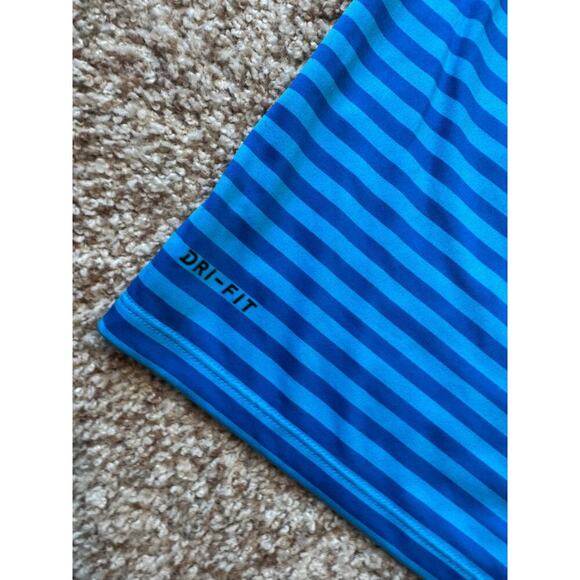NIKE Golf Dri-fit size XXL, Blue Striped, short sleeved Polo - Picture 7 of 9